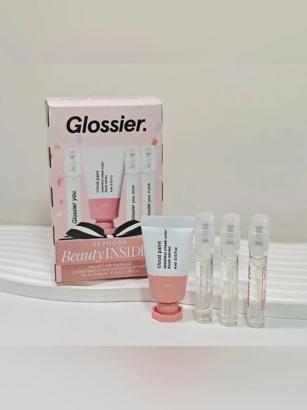 Glossier You Doux Fleur Cloud Paint Blush Puff Celebrate You Glossier Gift Set